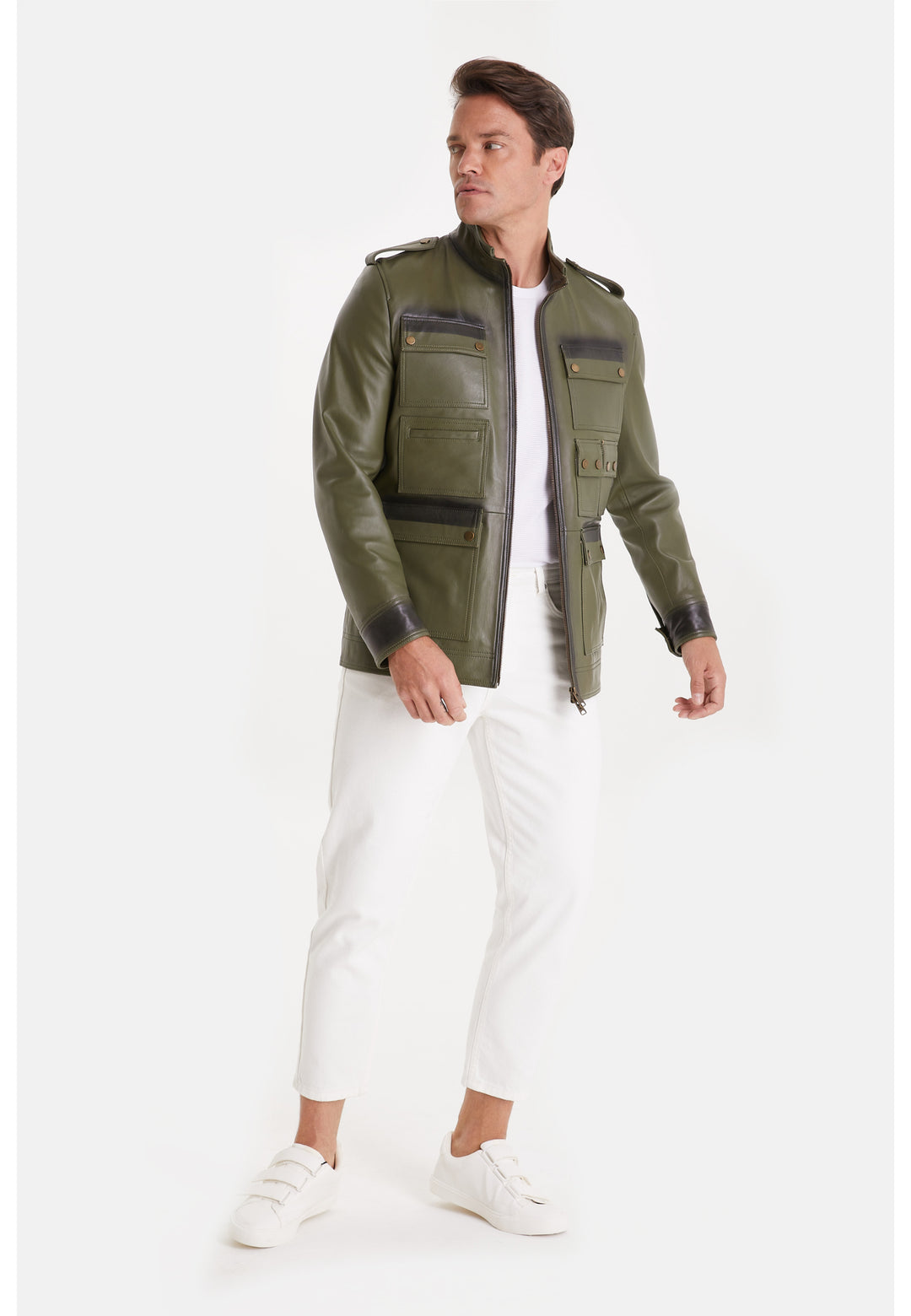 Men's Fashion Jacket, Nappa Green