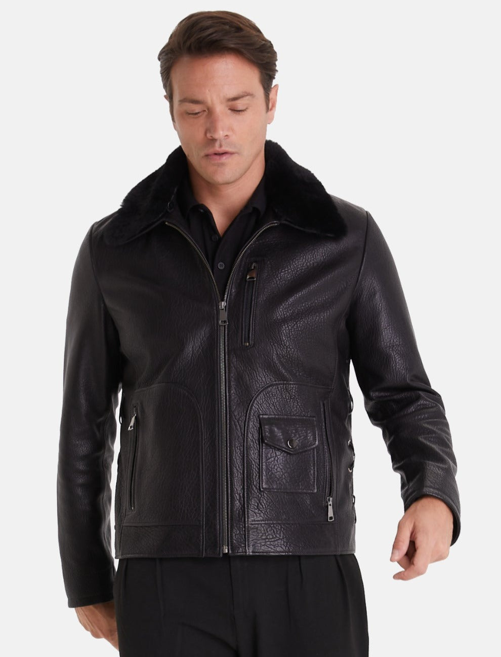 Men's Genuine Leather Jacket Black