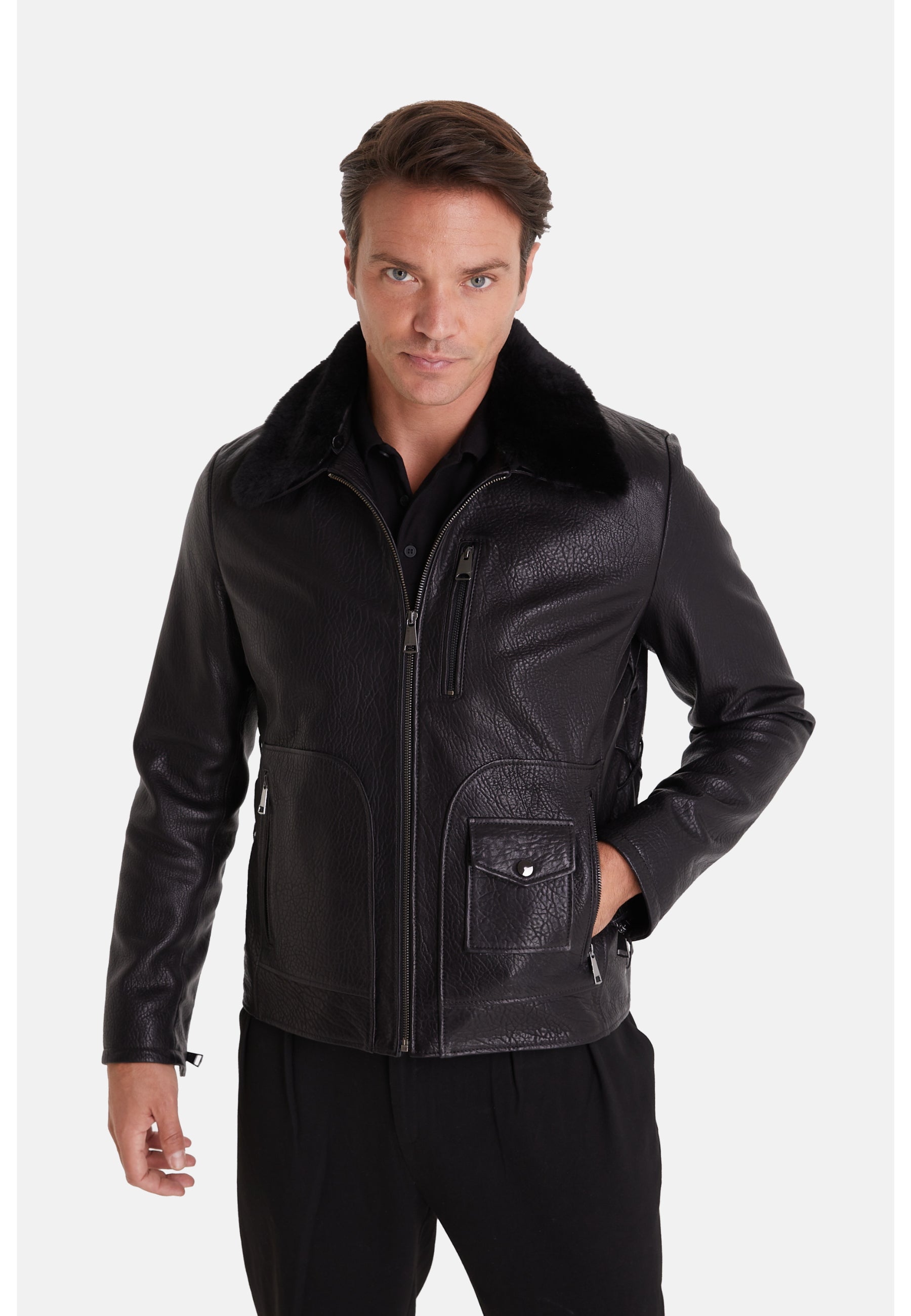 Men's Genuine Leather Jacket Black