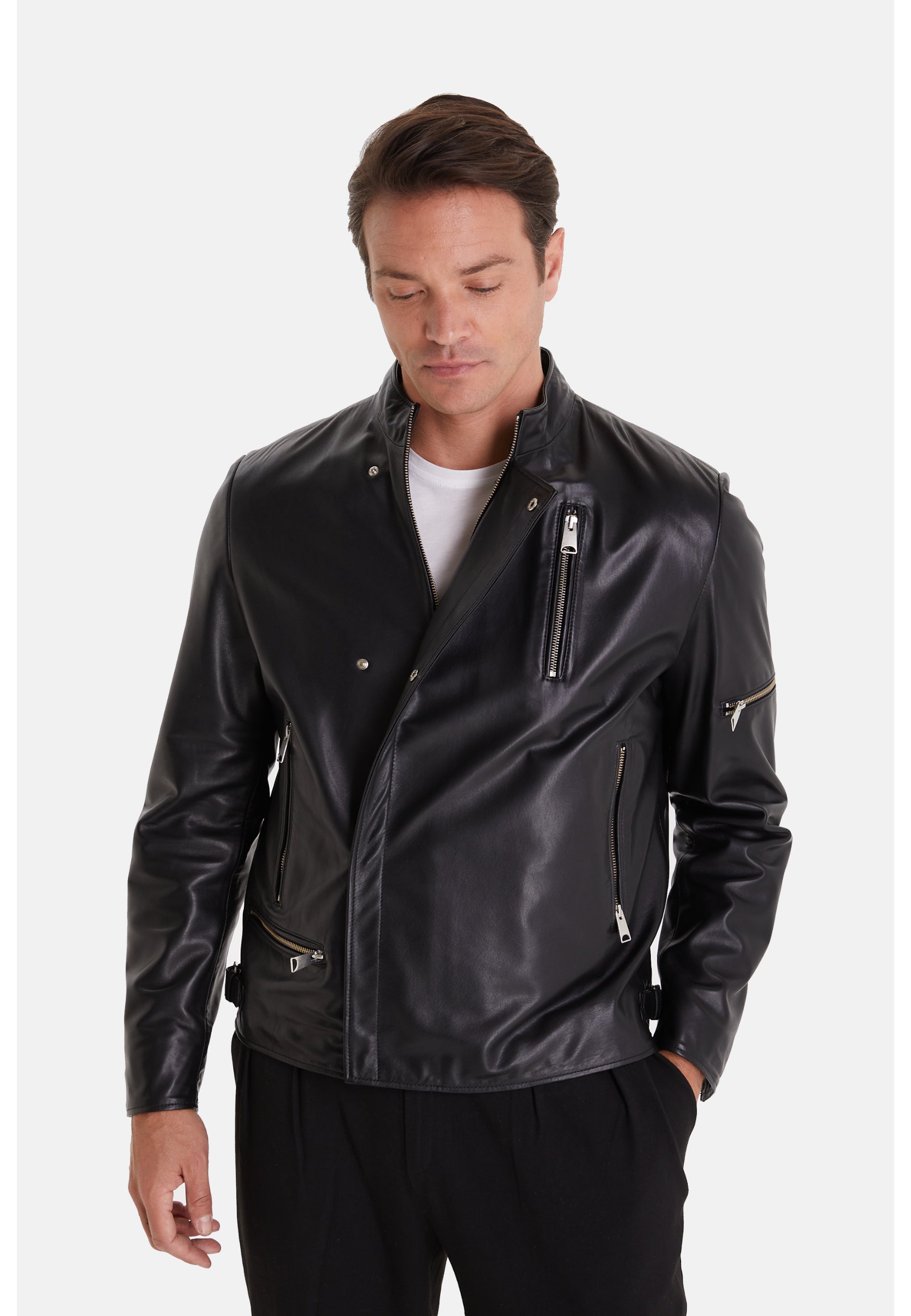 Men's Genuine Leather Jacket, Black