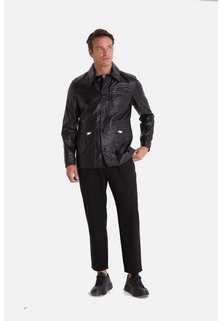 Men's Genuine Leather Jacket Black