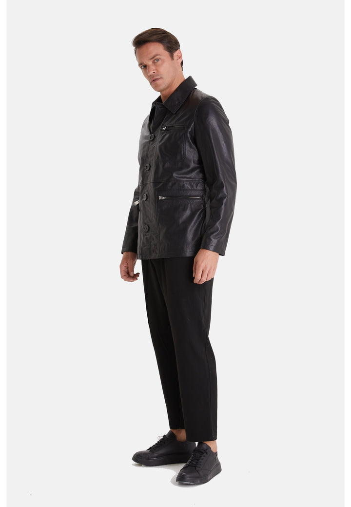 Men's Genuine Leather Jacket Black