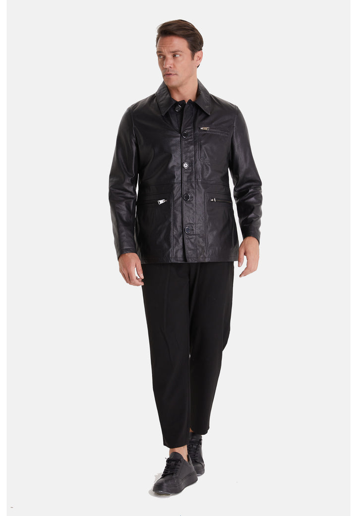 Men's Genuine Leather Jacket Black
