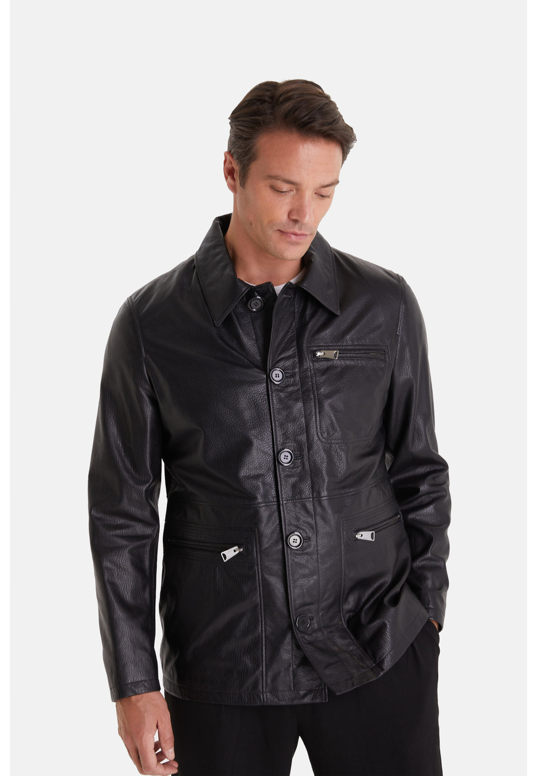 Men's Genuine Leather Jacket Black