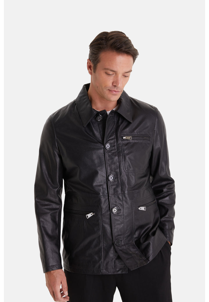 Men's Genuine Leather Jacket Black