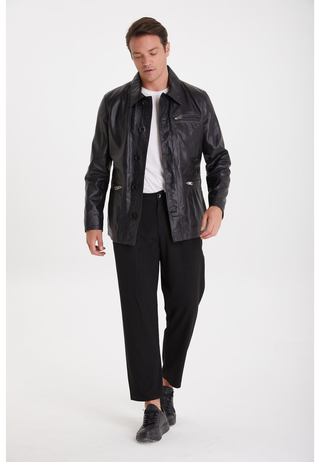 Men's Genuine Leather Jacket Black
