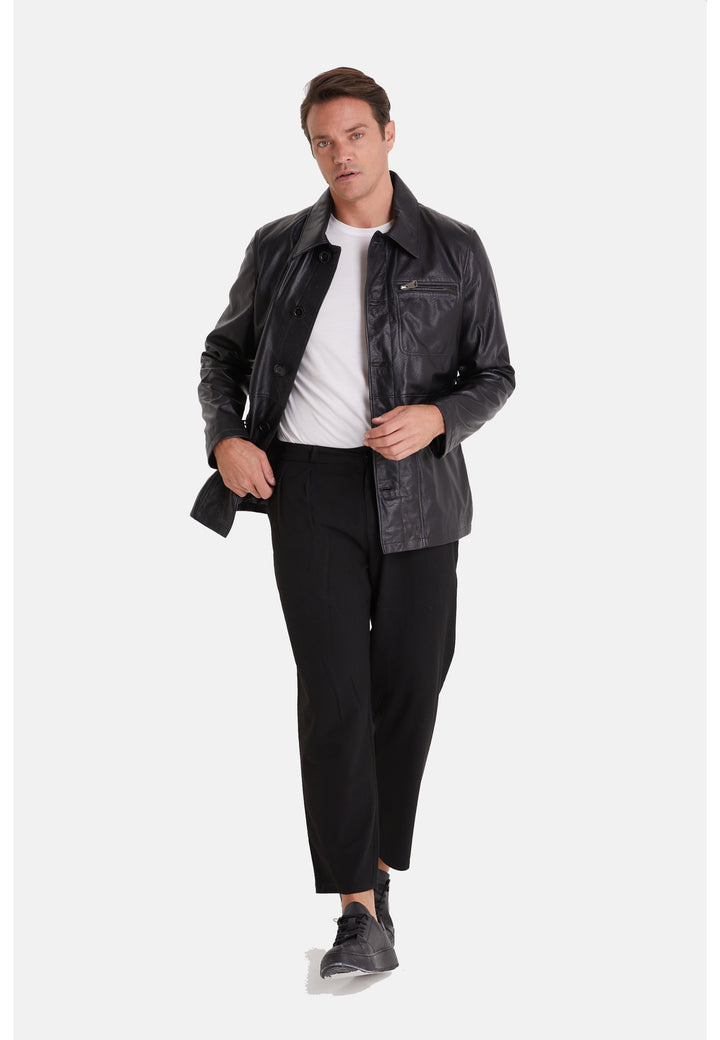 Men's Genuine Leather Jacket Black