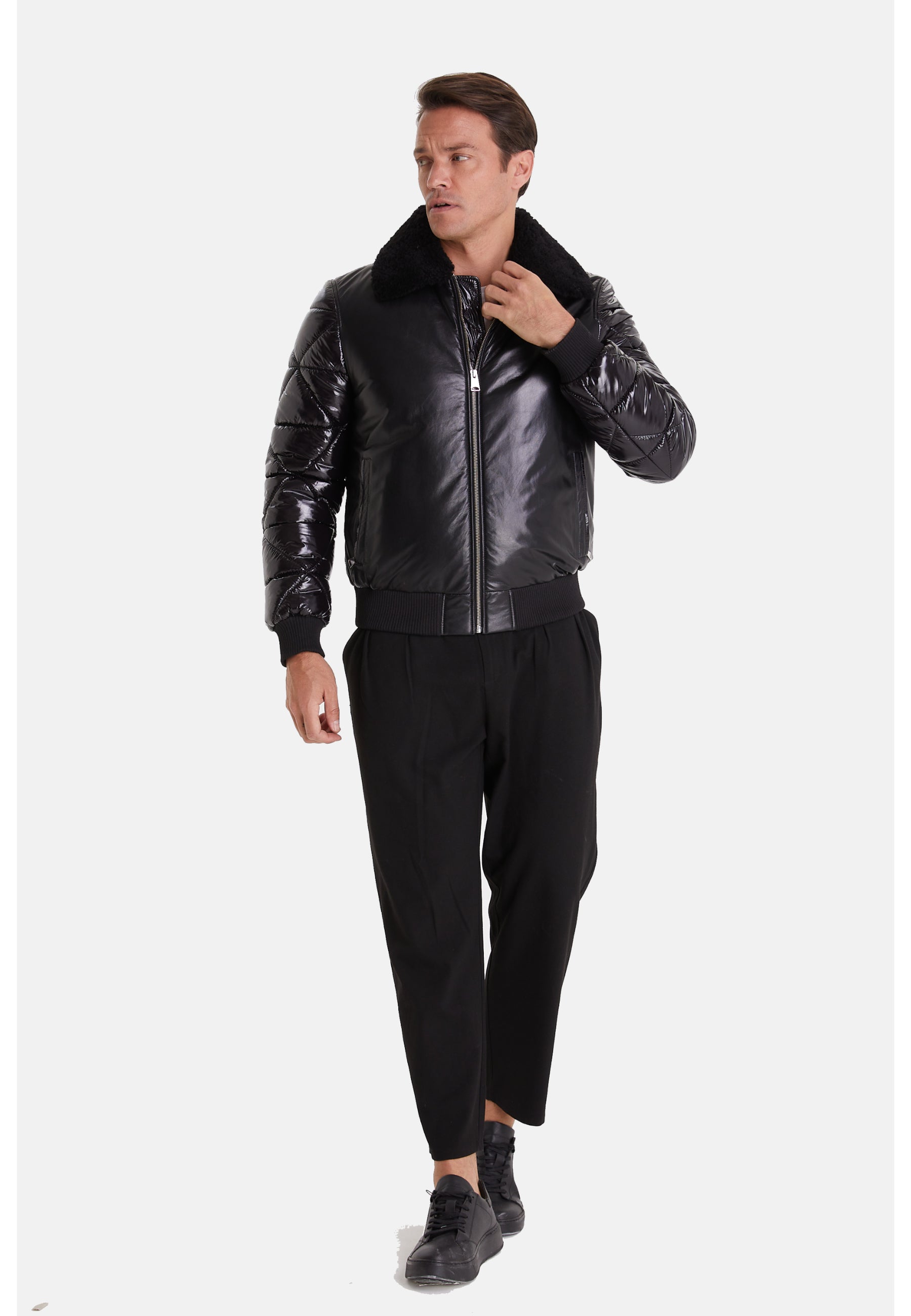 Men's Fashion Jacket, Nappa Black