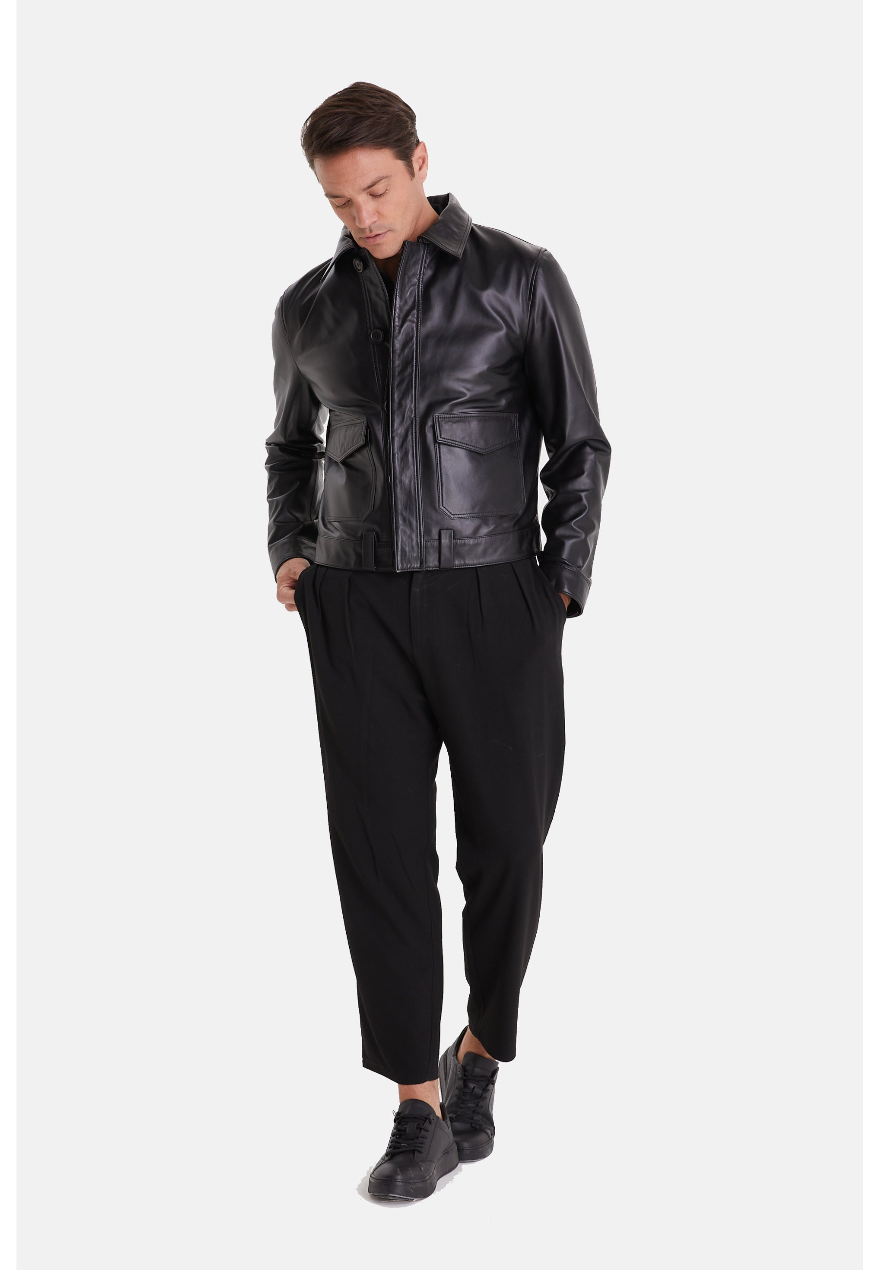 Men's Fashion Jacket, Nappa Black