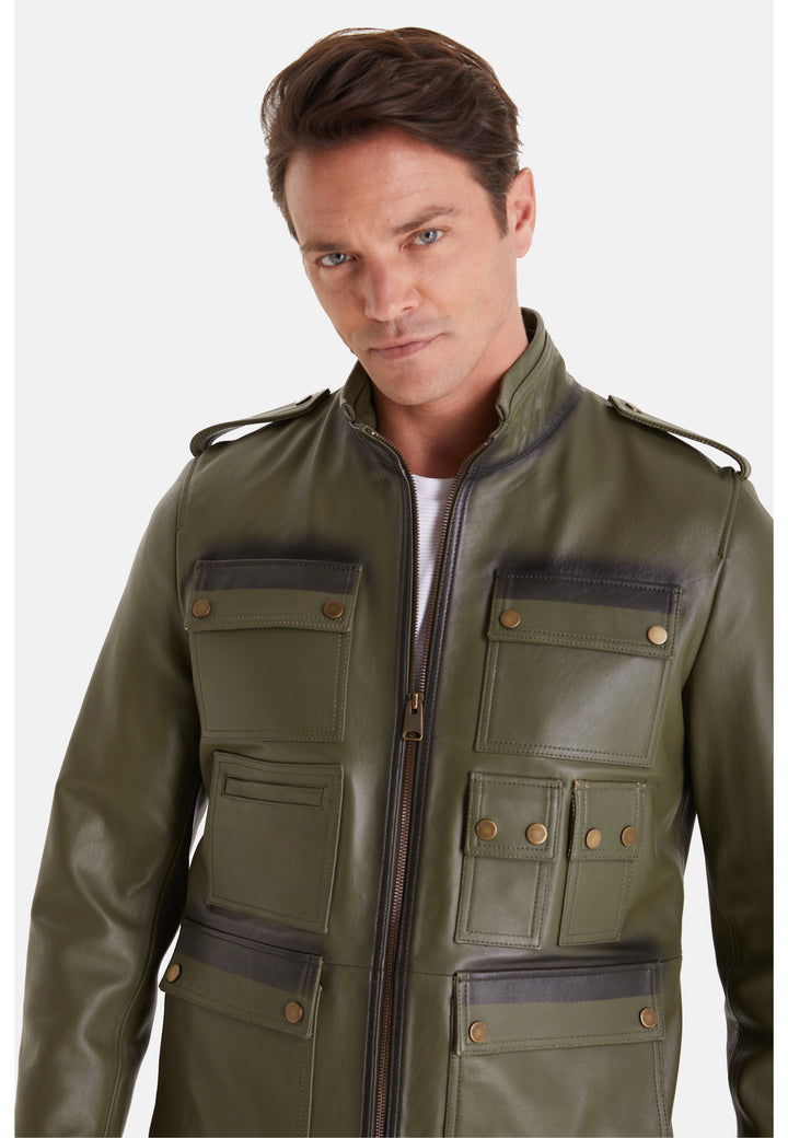 Men's Fashion Jacket, Nappa Green