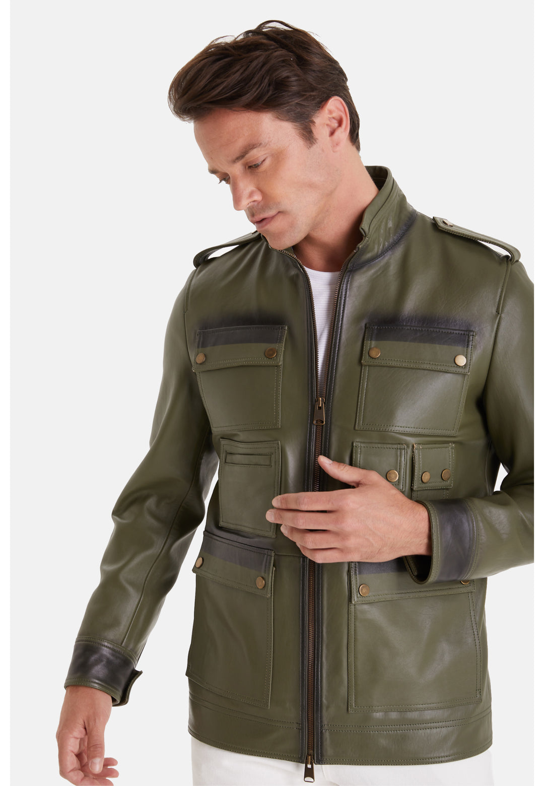 Men's Fashion Jacket, Nappa Green