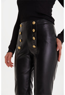 Image of Black Leather Women's Pants