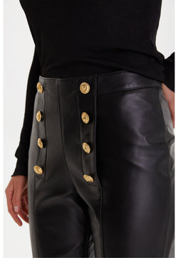 Image of Black Leather Women's Pants