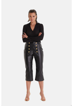 Image of Black Leather Women's Pants