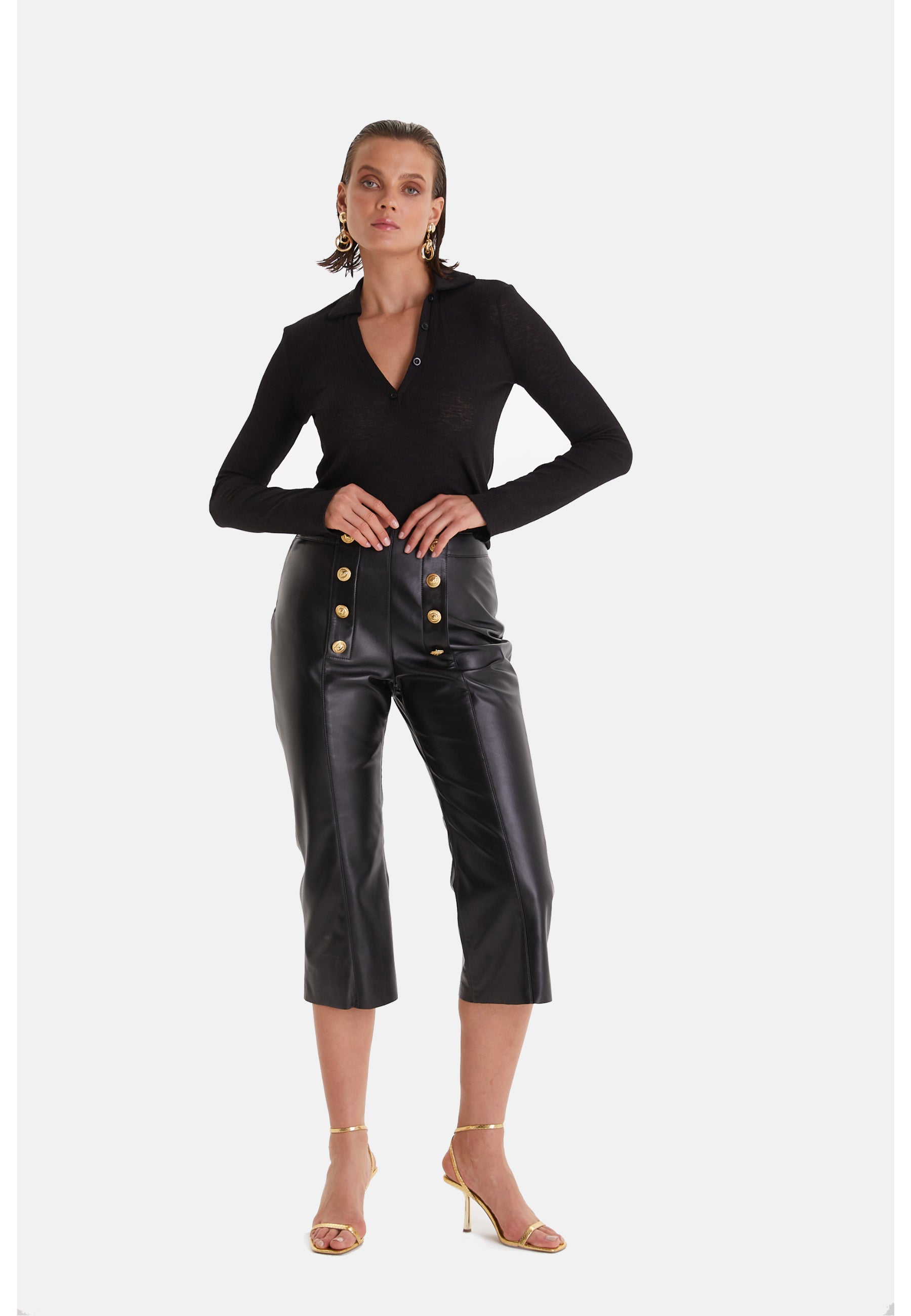 Black Leather Women's Pants