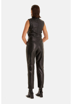 Image of Women's Leather Fashion Pants, Black