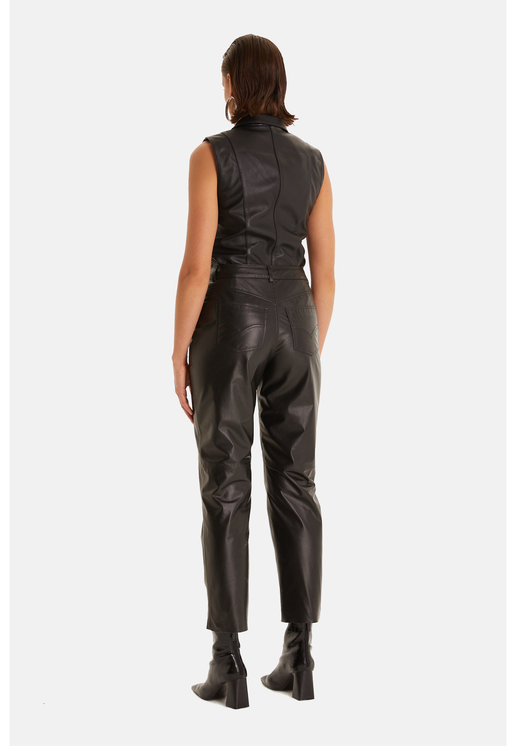 Women's Leather Fashion Pants, Black