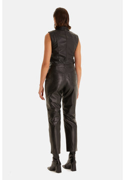 Image of Women's Leather Fashion Pants, Black