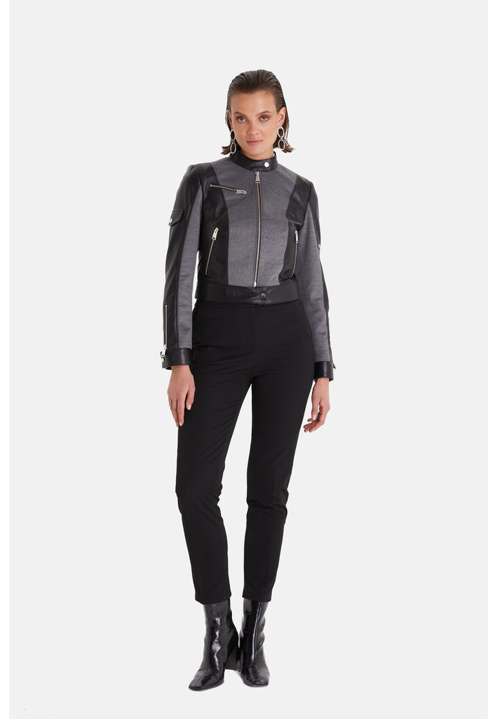Women's Leather Fashion Biker, Black