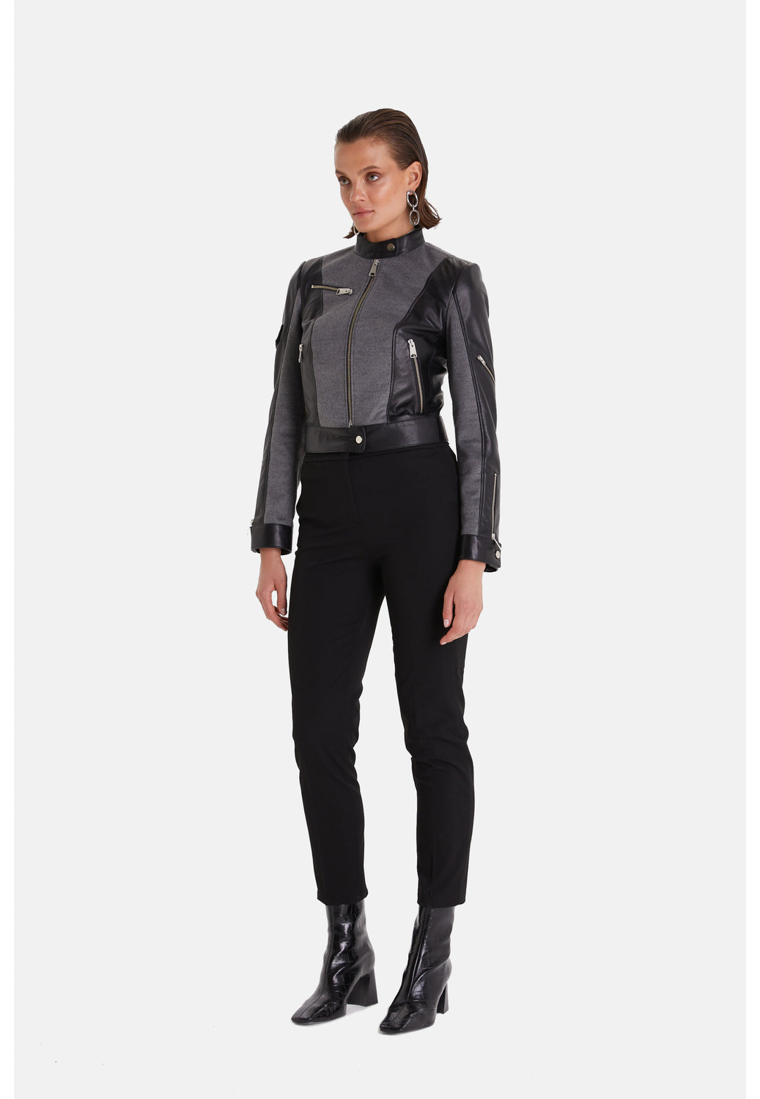 Women's Leather Fashion Biker, Black
