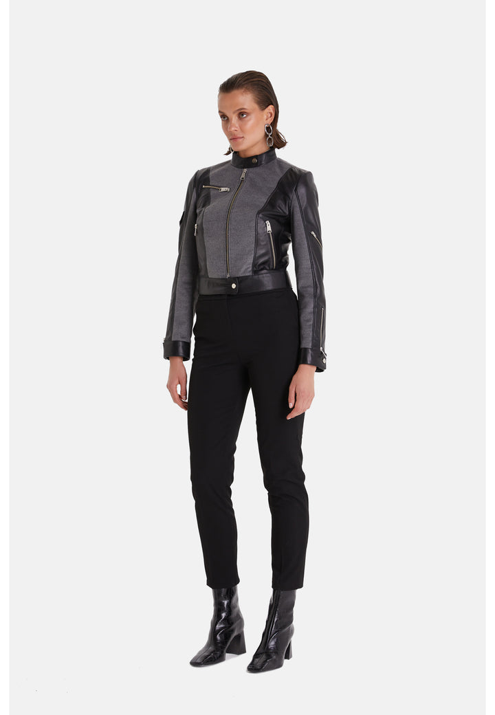 Women's Leather Fashion Biker, Black