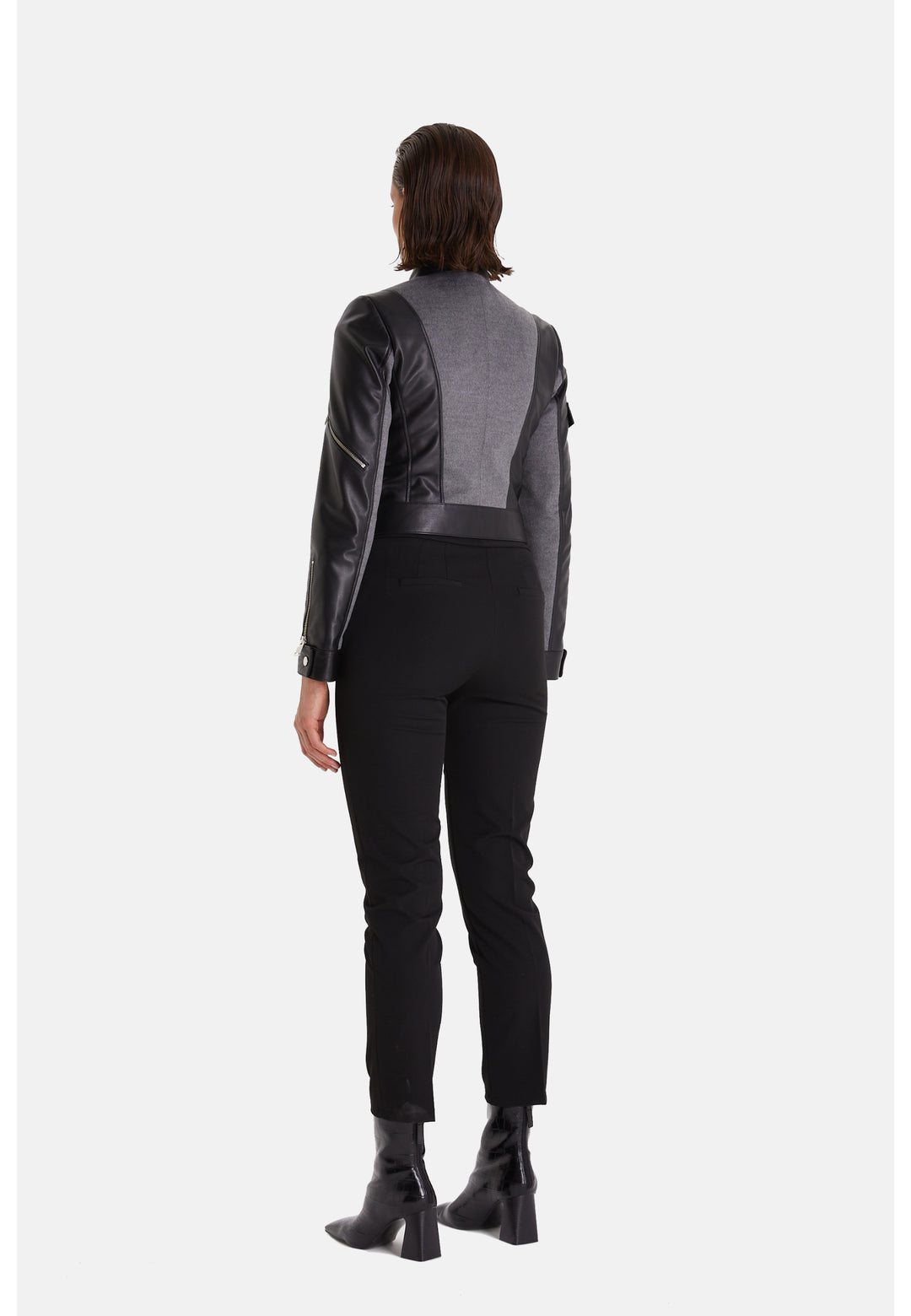 Women's Leather Fashion Biker, Black