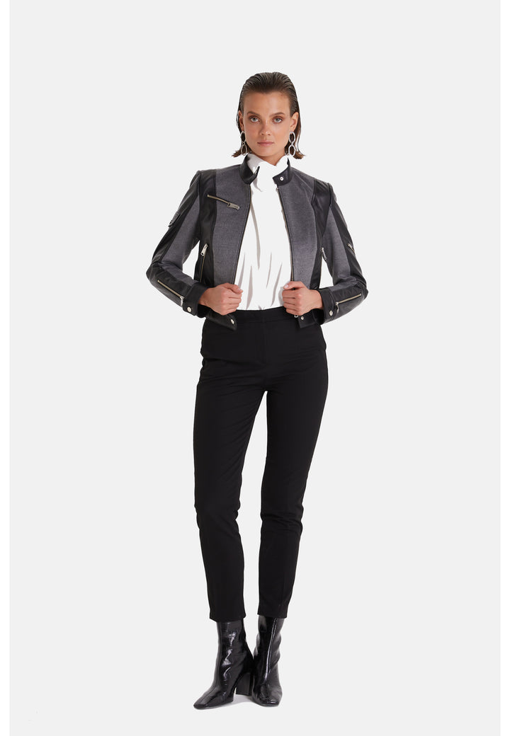 Women's Leather Fashion Biker, Black