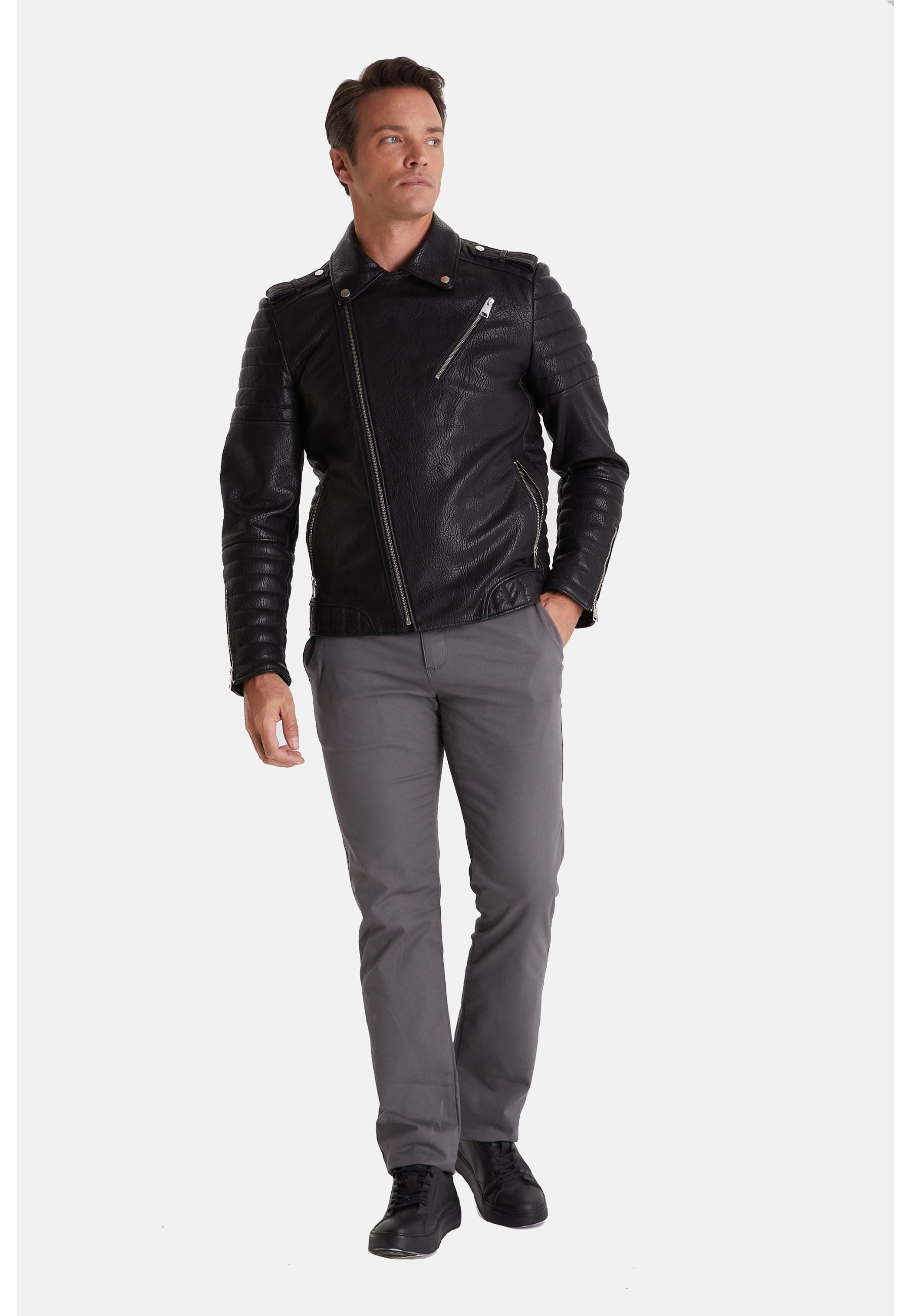 Men's Biker Jacket, Black