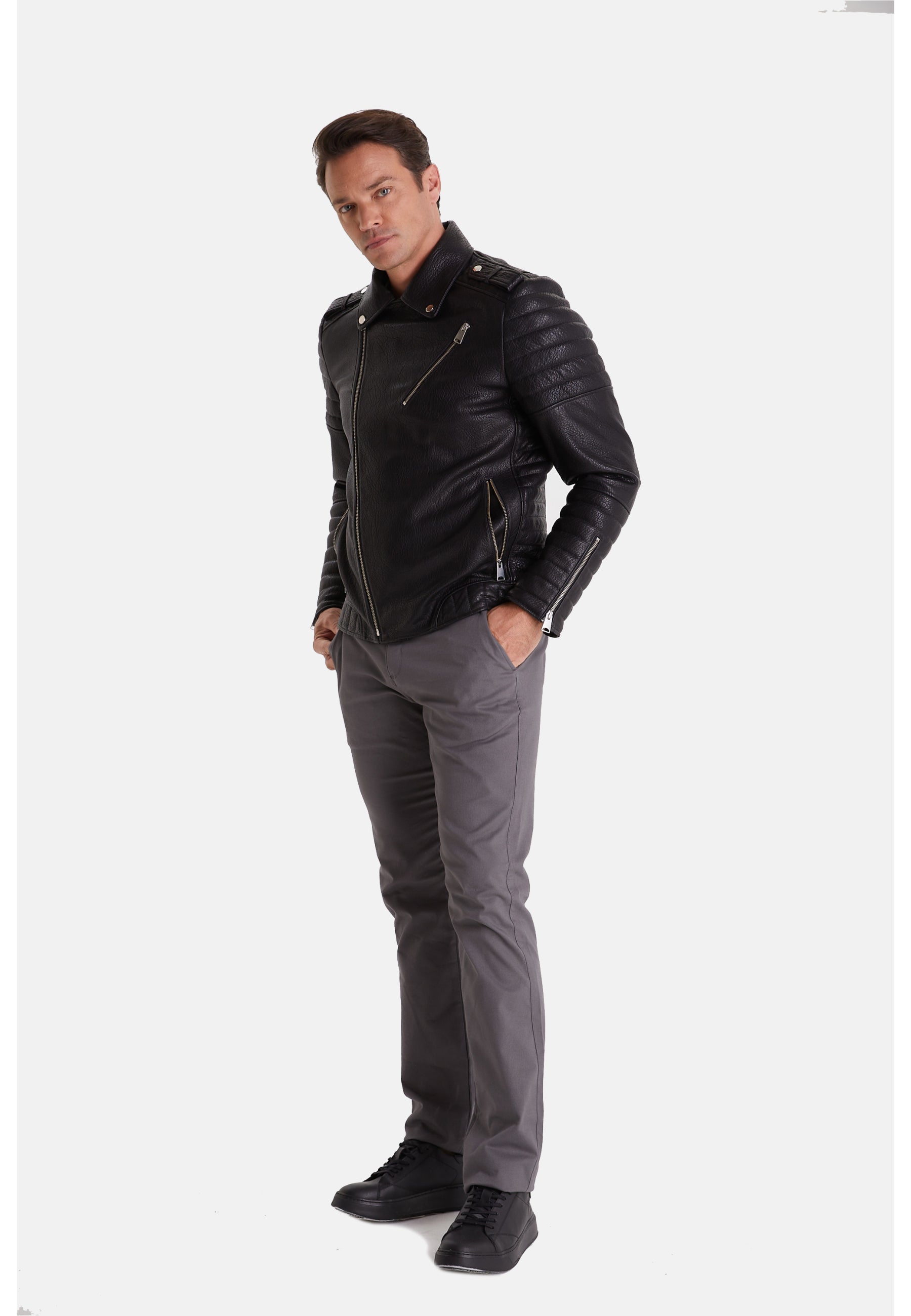 Men's Biker Jacket, Black