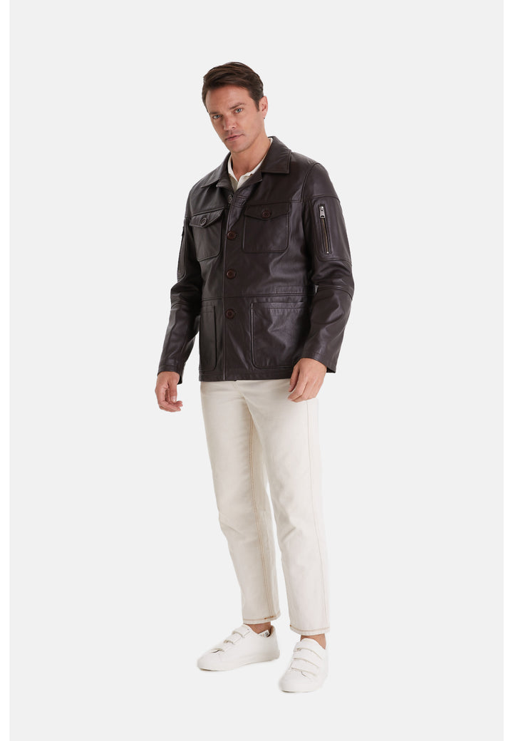 Men's Genuine Leather Safari Brown