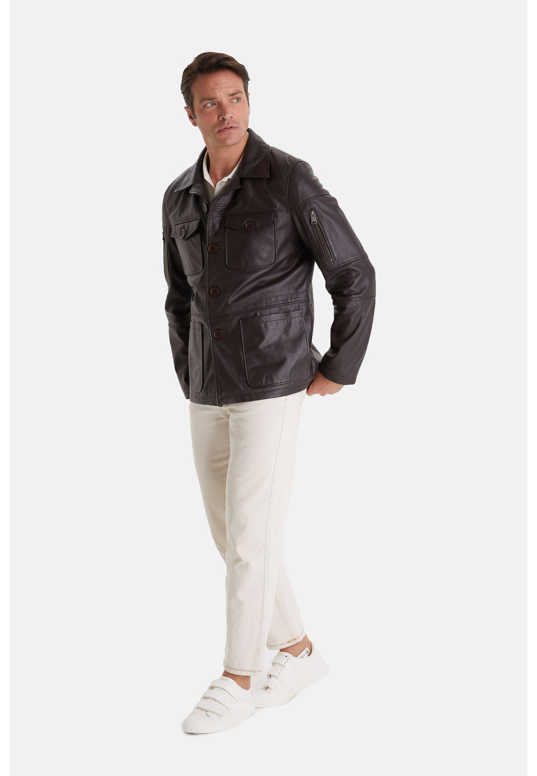 Men's Genuine Leather Safari Brown