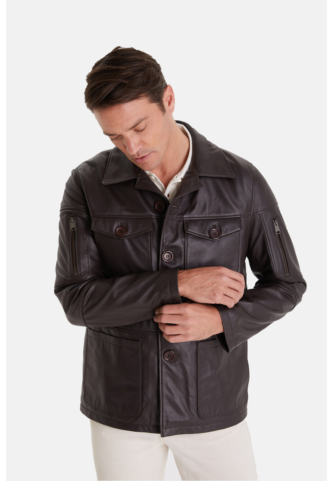 Men's Genuine Leather Safari Brown