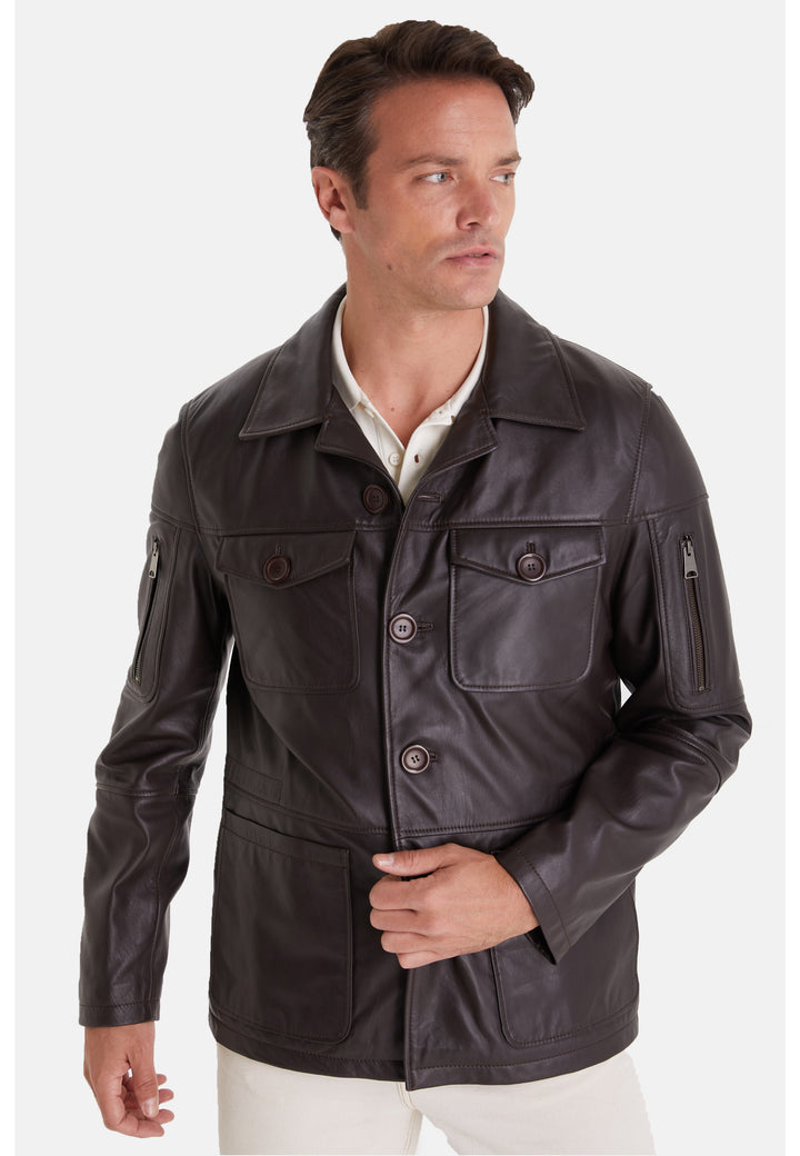Men's Genuine Leather Safari Brown