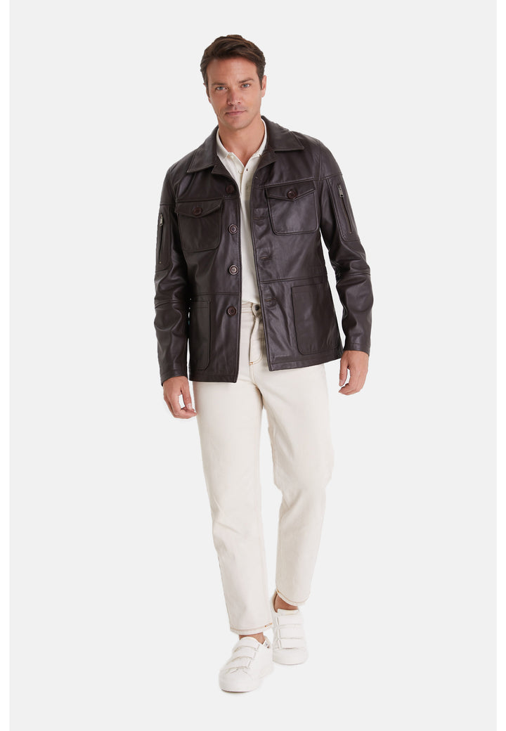 Men's Genuine Leather Safari Brown