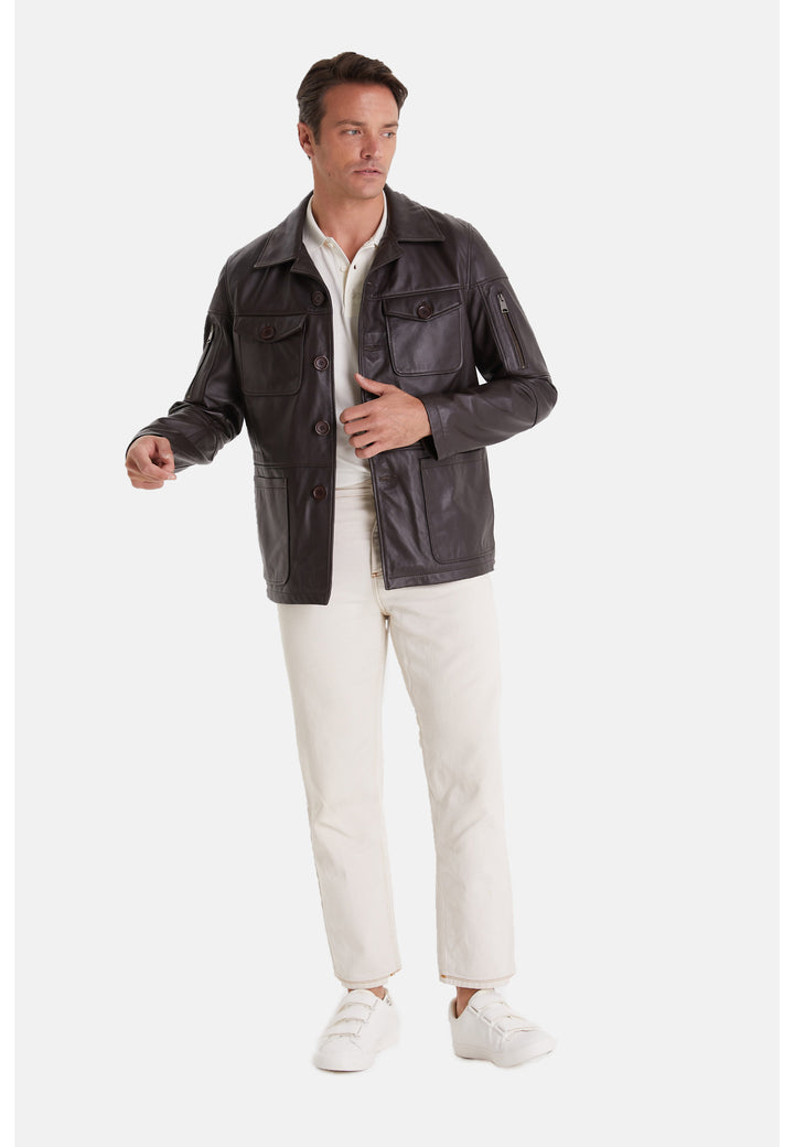 Men's Genuine Leather Safari Brown
