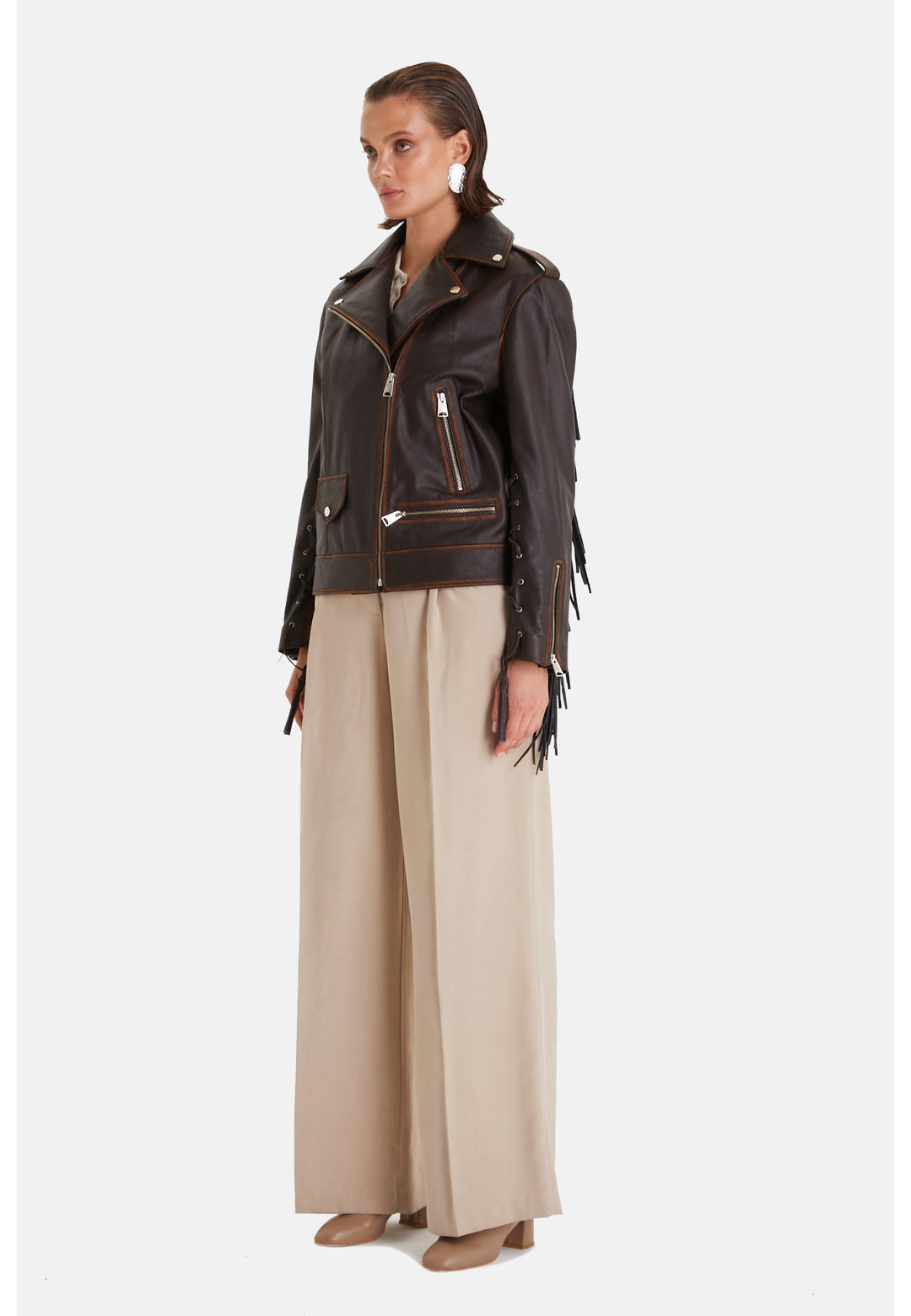 Women's Genuine Leather Jacket, Brown