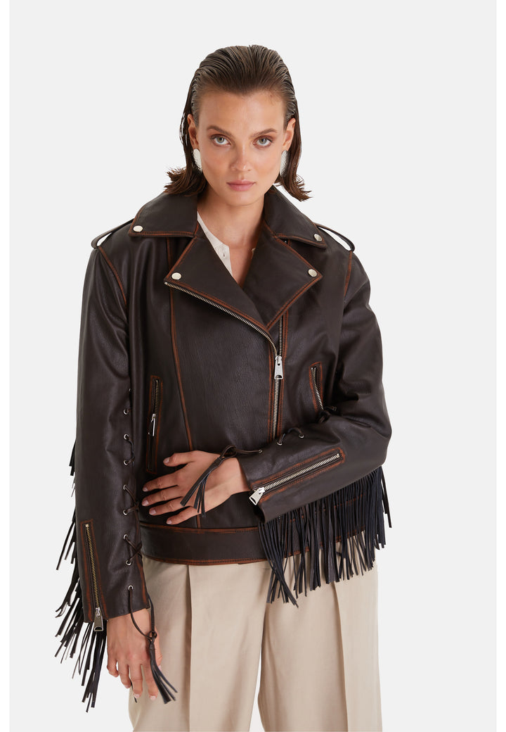 Women's Genuine Leather Jacket, Brown