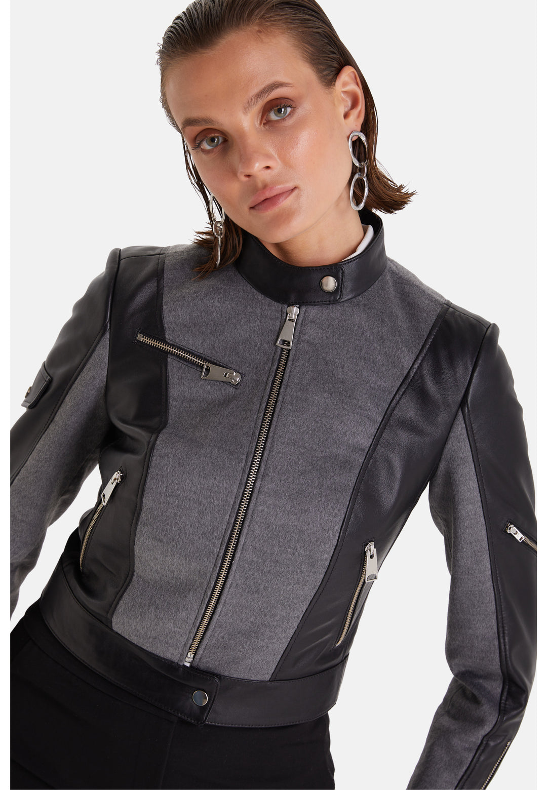 Women's Leather Fashion Biker, Black