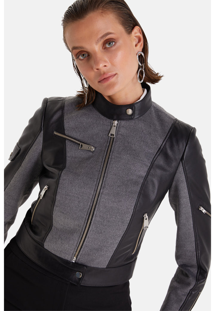 Women's Leather Fashion Biker, Black