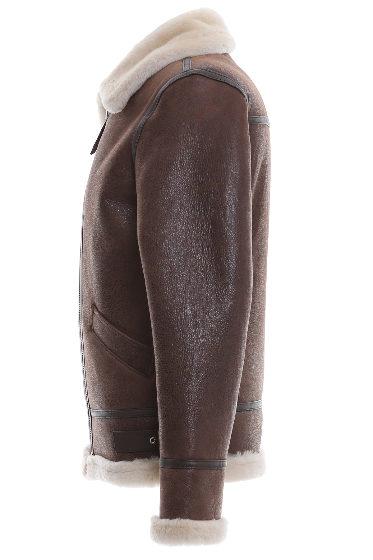 Men's Shearling Aviator Jacket, Vintage Nut with Champagne Wool