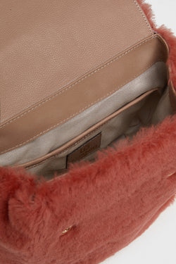 Image of Women's Shearling Mini Backpack , Coral Wool