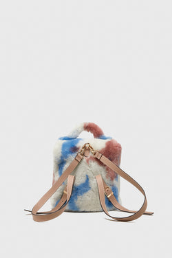 Image of Women's Shearling Mini Backpack , Multicolor Wool