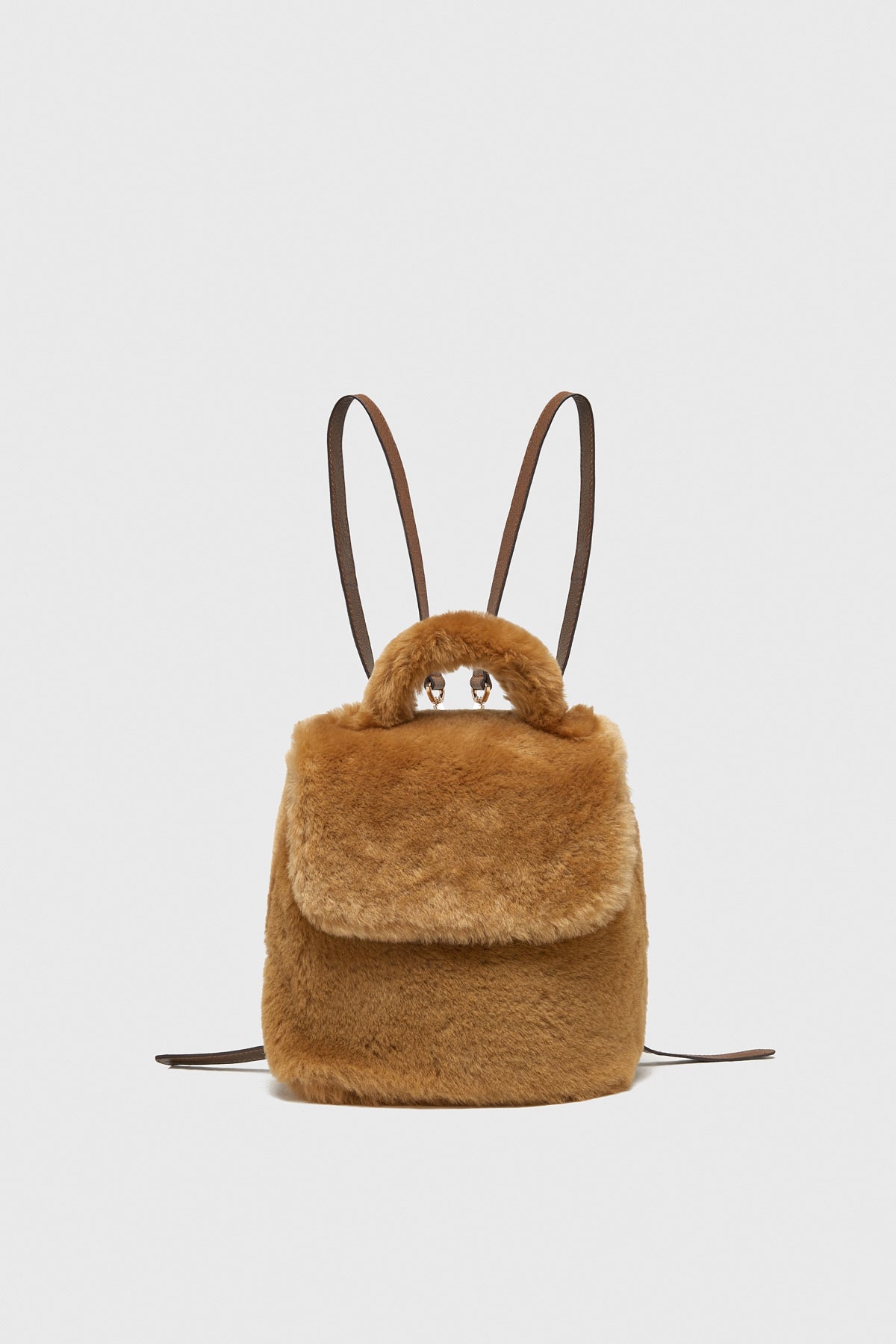 Women's Shearling Mini Backpack , Ginger Wool