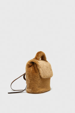 Image of Women's Shearling Mini Backpack , Ginger Wool