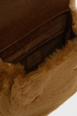 Image of Women's Shearling Mini Backpack , Ginger Wool