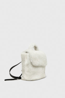 Image of Women's Shearling Mini Backpack , White Wool