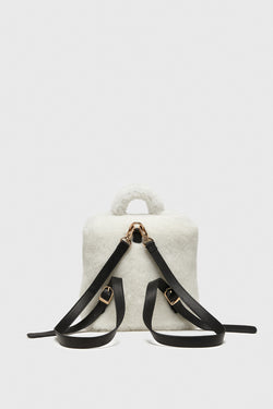 Image of Women's Shearling Mini Backpack , White Wool