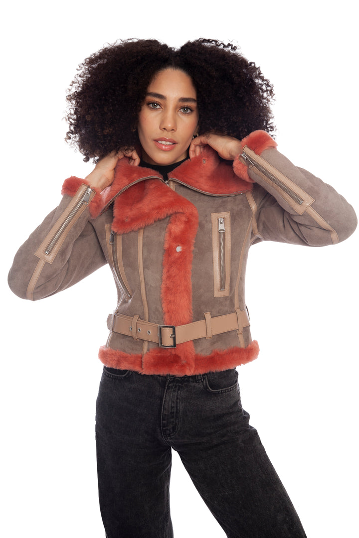 Georgina Sheepskin Cropped Jacket