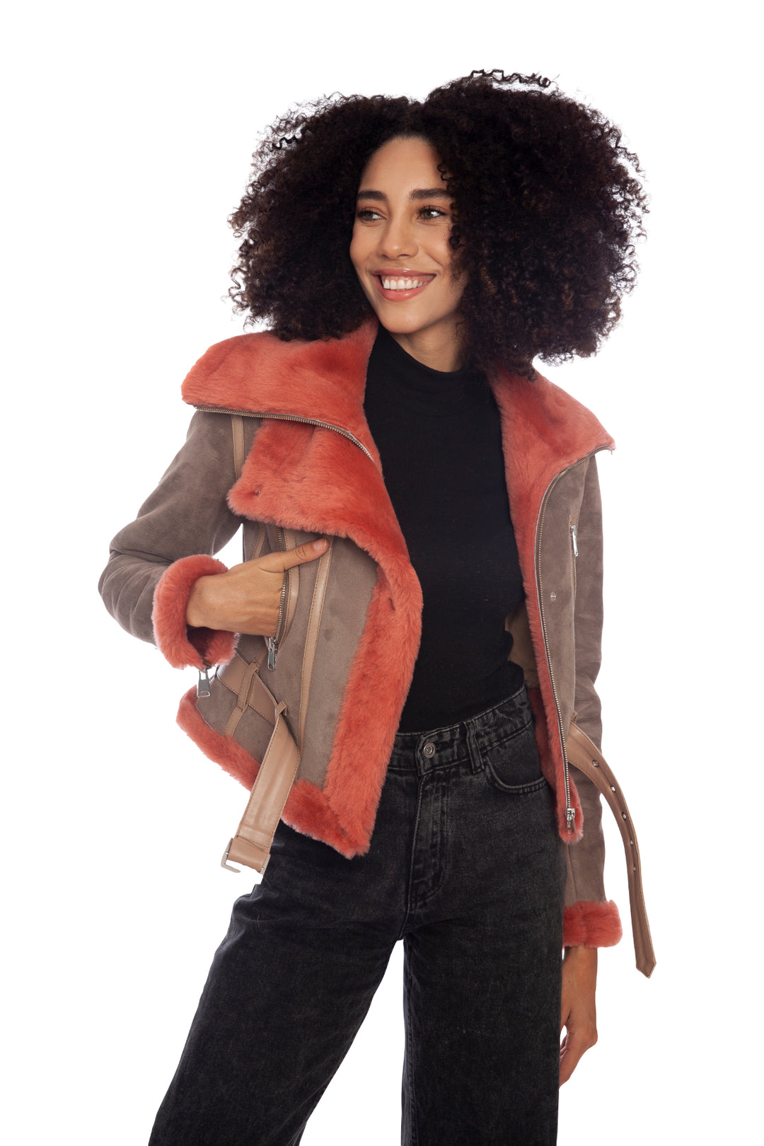 Georgina Sheepskin Cropped Jacket