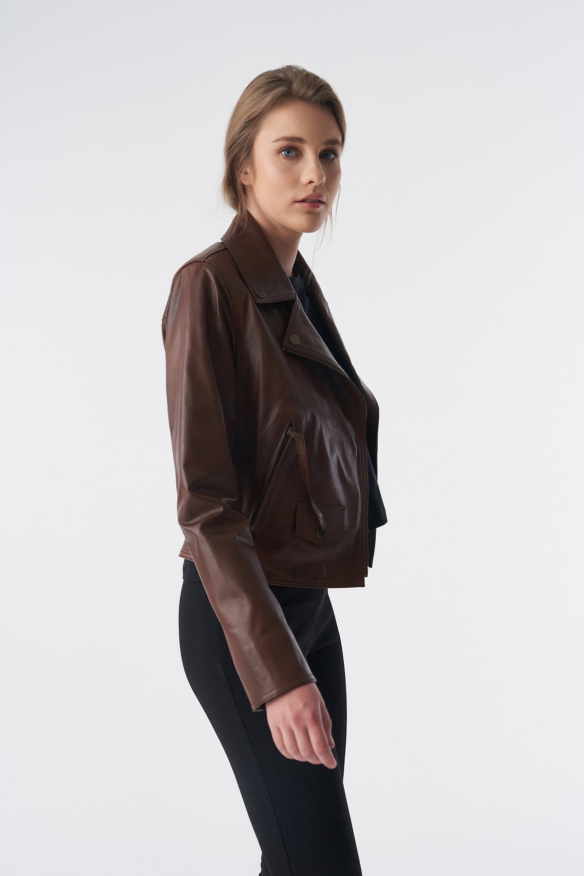 Classic Biker Jacket, Antique Tan